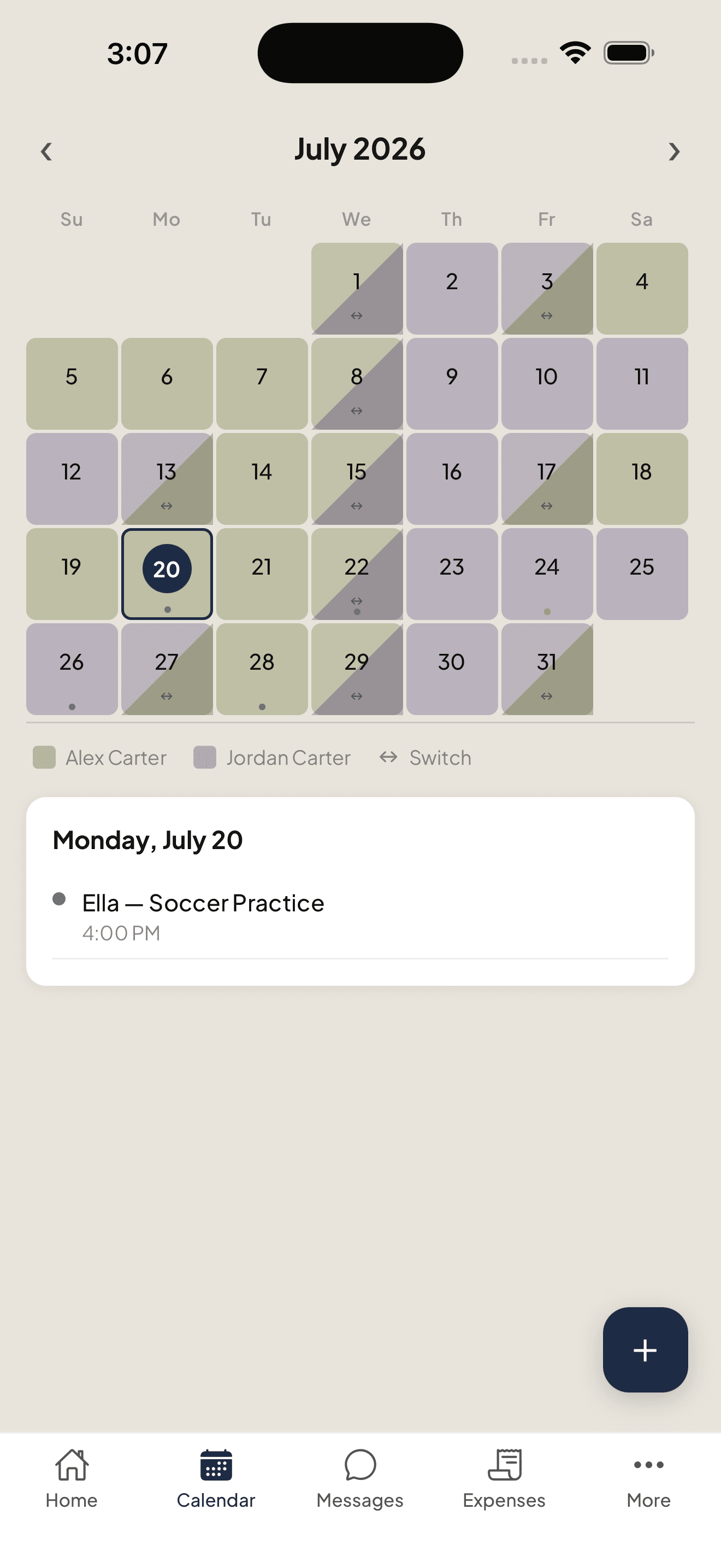 Switchday calendar